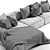 Luxury Leather Elise Corner Sofa 3D model small image 5
