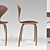 Cherner Walnut Plywood Chair 3D model small image 3