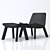 BluDot Neat Leather Lounge Chair & Ottoman 3D model small image 4
