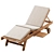 Cyan Teak Sun Lounger: Ultimate Luxury 3D model small image 2