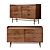 Sleek Walnut Chest of Drawers 3D model small image 1