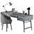 Elegant Neoclassic Office Desk 3D model small image 5