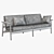 Modern Kettal Riva 3-Seater Sofa 3D model small image 4