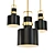 Elegant Black & Brass Mini Pendant 3D model small image 1