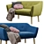 Modern Wooden Leg Sofa 3D model small image 8