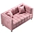 Mariel Velvet Loveseat with Clear Acrylic Legs 3D model small image 2