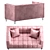 Mariel Velvet Loveseat with Clear Acrylic Legs 3D model small image 3