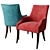 Elegant Keeley Dining Chair 3D model small image 2