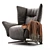 Natuzzi Tulip 3031: Stylish Armchair Designed by Mauro Lipparini 3D model small image 1