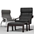 Corona-Supported Poing Armchair, 4 Upholstery Options 3D model small image 1