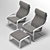 Corona-Supported Poing Armchair, 4 Upholstery Options 3D model small image 5