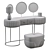 Modern Crystal Vanity Set with Pouf 3D model small image 5