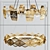 Elegant Gold DROPLET & BRILL Pendants 3D model small image 1