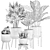 Tropical Plant Collection in White Pots 3D model small image 5