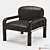 Sleek Gae Aulenti Leather Armchairs 3D model small image 1