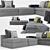 Elegant Minotti Hamilton Sofa 3D model small image 2