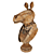 Elegant Wooden Horse Sculpture 3D model small image 1