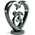 Romantic Iron Love Statue for Home Decor 3D model small image 2