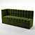 Green and Beige Velveteen Kitchen Corner Sofa 3D model small image 1