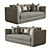 Paris Sofa: Antique Pewter Finish 3D model small image 2