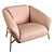 Luxurious Pink Armchair: DORA by Ulivi Salotti 3D model small image 1