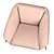 Luxurious Pink Armchair: DORA by Ulivi Salotti 3D model small image 4