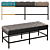 Contemporary Beckett Bench: Distressed Black Faux Leather 3D model small image 1