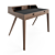 Luxurious Wooden and Leather Writing Desk 3D model small image 1