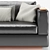 Black Leather Sofa with Cushions 3D model small image 3