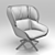 Elegant Velvet Armchair 3D model small image 4