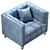 Velvet Mariel Chair with Acrylic Legs 3D model small image 2