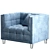 Velvet Mariel Chair with Acrylic Legs 3D model small image 4