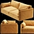 Luxurious Velvet Gold Sofa by Pols Potten 3D model small image 2