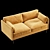 Luxurious Velvet Gold Sofa by Pols Potten 3D model small image 4