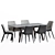 Modern Gray Dining Set 3D model small image 2