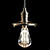 Glamorous Black & Bronze Pendant Light 3D model small image 3