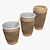 Biodegradable Coffee Cup Lid & Heat Damper 3D model small image 1