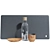 Ridge Rectangular Black Wood Serving Board 3D model small image 3