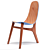 Modern Blue and Green Wooden Chair 3D model small image 4