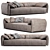 Elegant Casablanca Sofa: 70x120x300cm 3D model small image 2