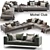 B&B Michel Club Sofa: Modern Elegance for Any Space 3D model small image 1