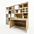 Sleek Maple Desk Bookcase 3D model small image 3