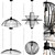 Elegant Wire Hanging Chandelier 3D model small image 1