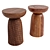 Nera Stool: Sculptural Beauty in Solid Wood 3D model small image 2