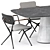 Sleek EXES Chair & CONIX Oval/Rectangular Tables by Royal Botania 3D model small image 2