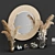 Unique Decorative Set: Mirror, Clock & Vases 3D model small image 1