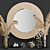 Unique Decorative Set: Mirror, Clock & Vases 3D model small image 3