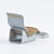 Heated Concrete Armchair 3D model small image 2