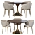 Elegant Mun Chair and Stylish Dining Table 3D model small image 1