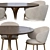 Elegant Mun Chair and Stylish Dining Table 3D model small image 3